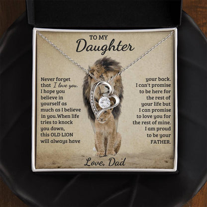 To My Daughter - Love Dad - Beautiful Gift Set - Forever Love Necklace - DFL015