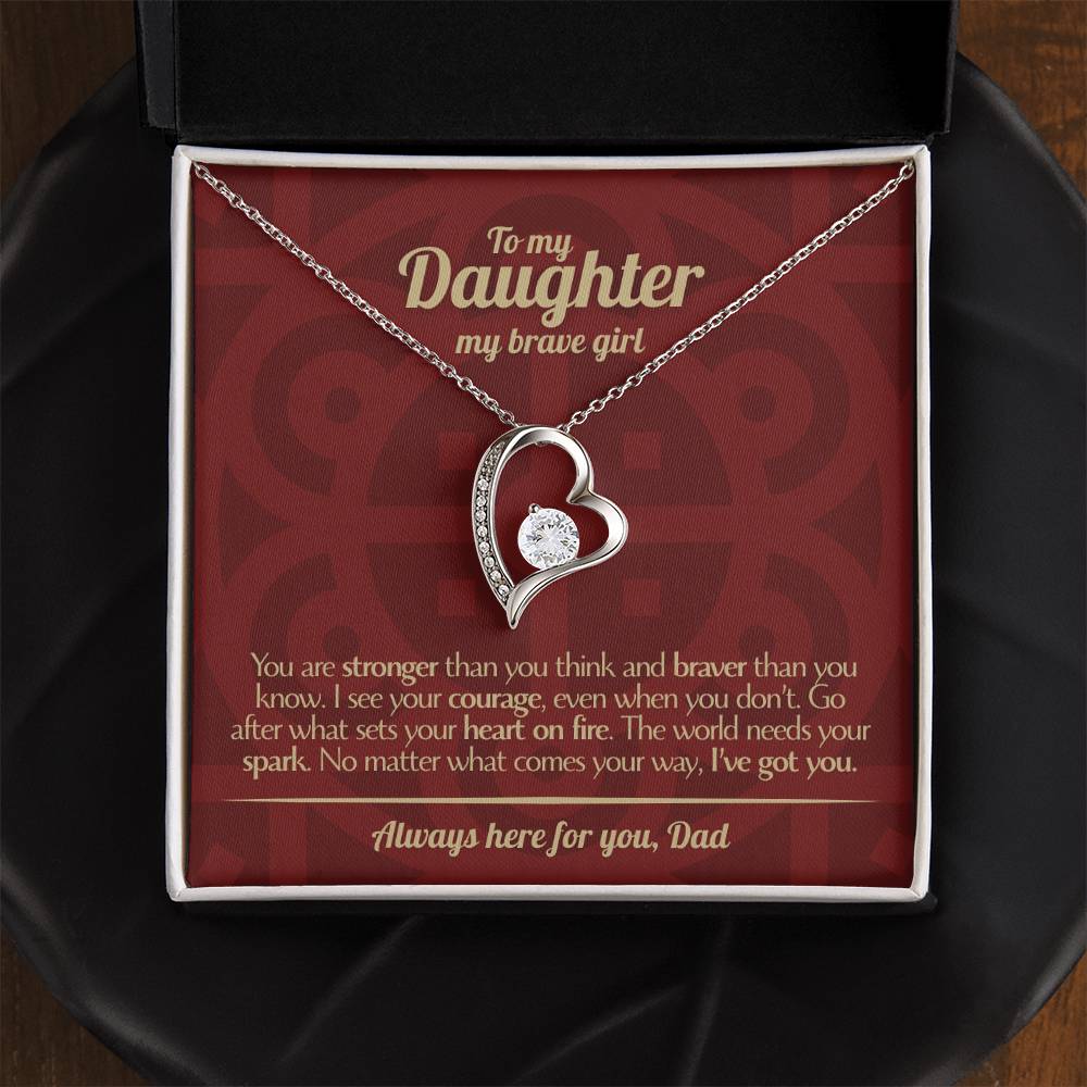 To My Daughter - Love Dad - Beautiful Gift Set - Forever Love Necklace - DFL013