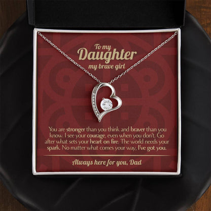 To My Daughter - Love Dad - Beautiful Gift Set - Forever Love Necklace - DFL013