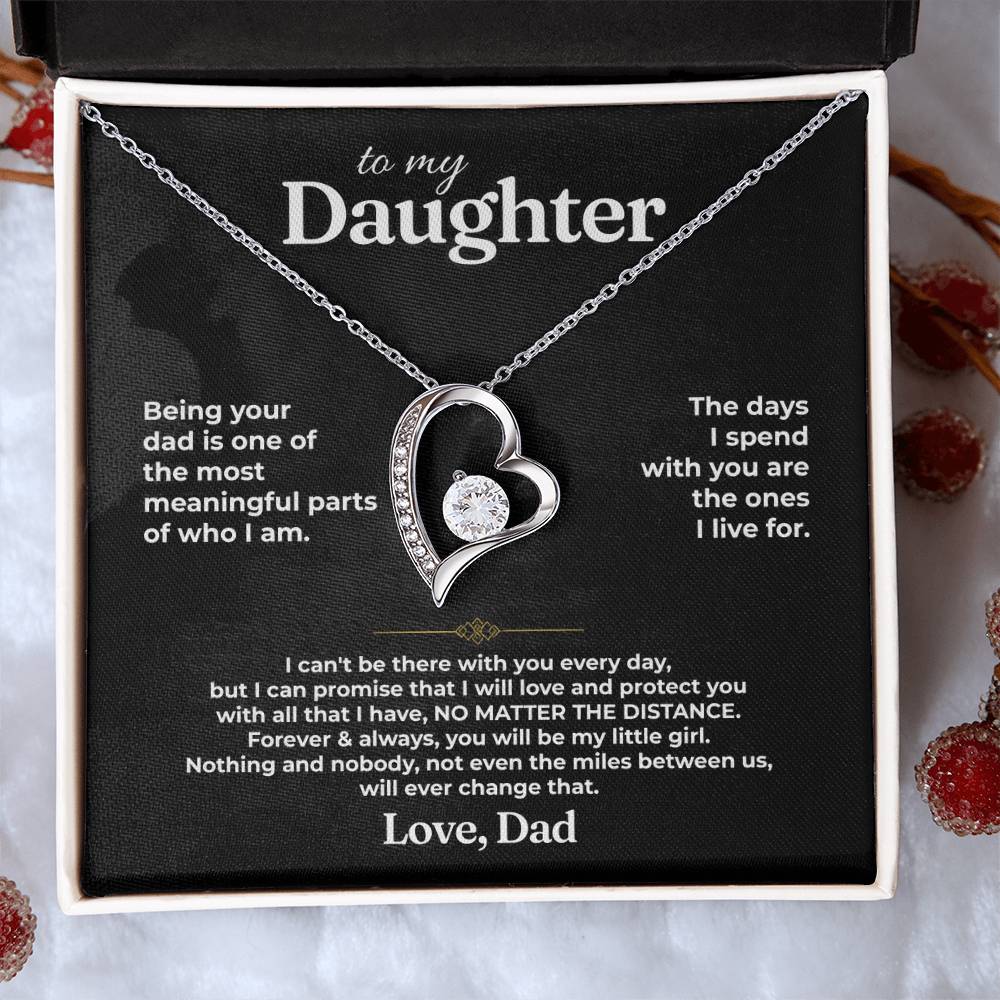 To My Daughter - Love Dad - Beautiful Gift Set - Forever Love Necklace - DFL021