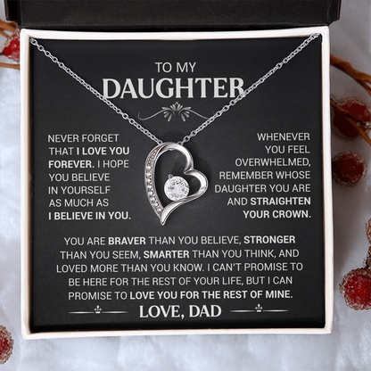 To My Daughter - Love Dad - Beautiful Gift Set - Forever Love Necklace - DFL003