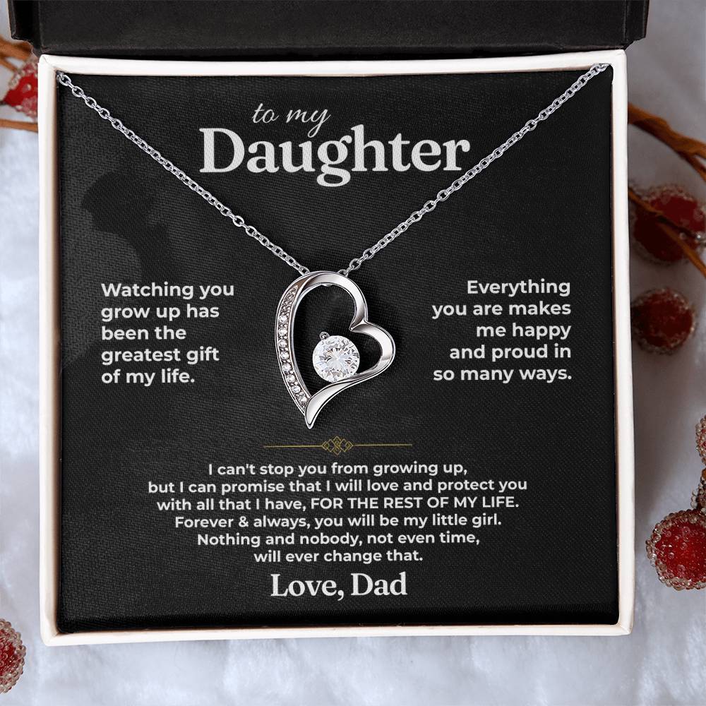To My Daughter - Love Dad - Beautiful Gift Set - Forever Love Necklace - DFL022