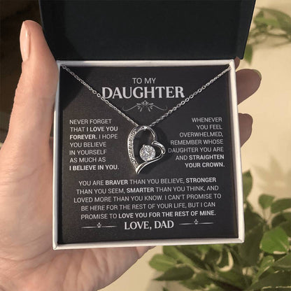To My Daughter - Love Dad - Beautiful Gift Set - Forever Love Necklace - DFL016