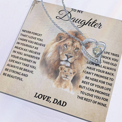To My Daughter - Love Dad - Beautiful Gift Set - Forever Love Necklace - DFL010