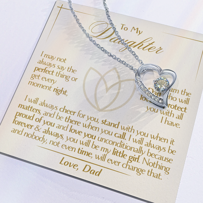 To My Daughter - Love Dad - Beautiful Gift Set - Forever Love Necklace - DFL001