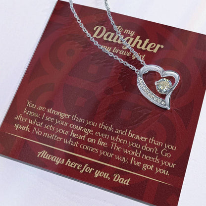 To My Daughter - Love Dad - Beautiful Gift Set - Forever Love Necklace - DFL013