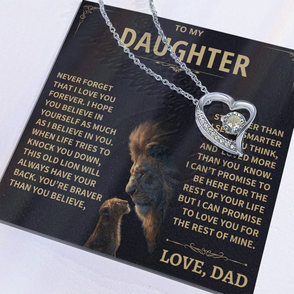 To My Daughter - Love Dad - Beautiful Gift Set - Forever Love Necklace - DFL012