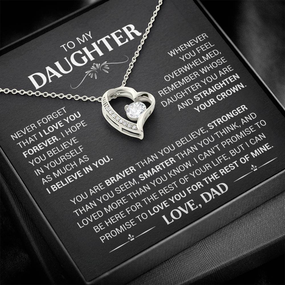 To My Daughter - Love Dad - Beautiful Gift Set - Forever Love Necklace - DFL003