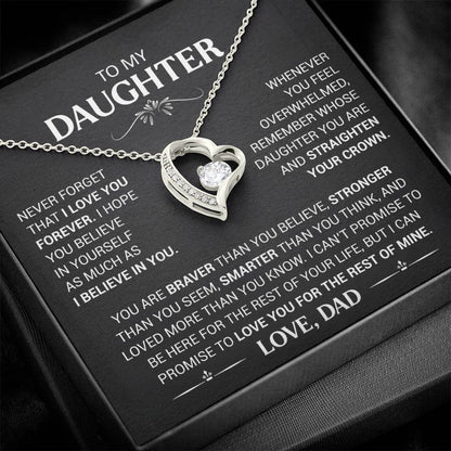 To My Daughter - Love Dad - Beautiful Gift Set - Forever Love Necklace - DFL003