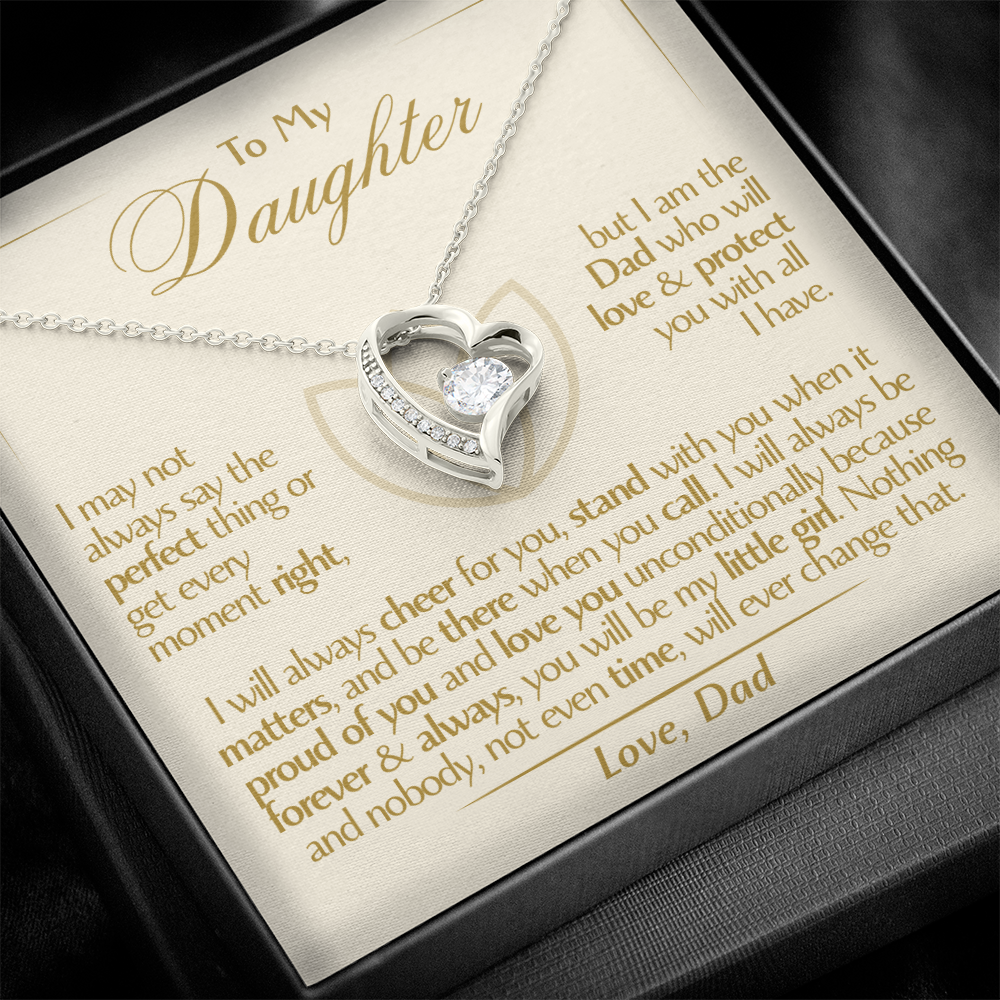 To My Daughter - Love Dad - Beautiful Gift Set - Forever Love Necklace - DFL001