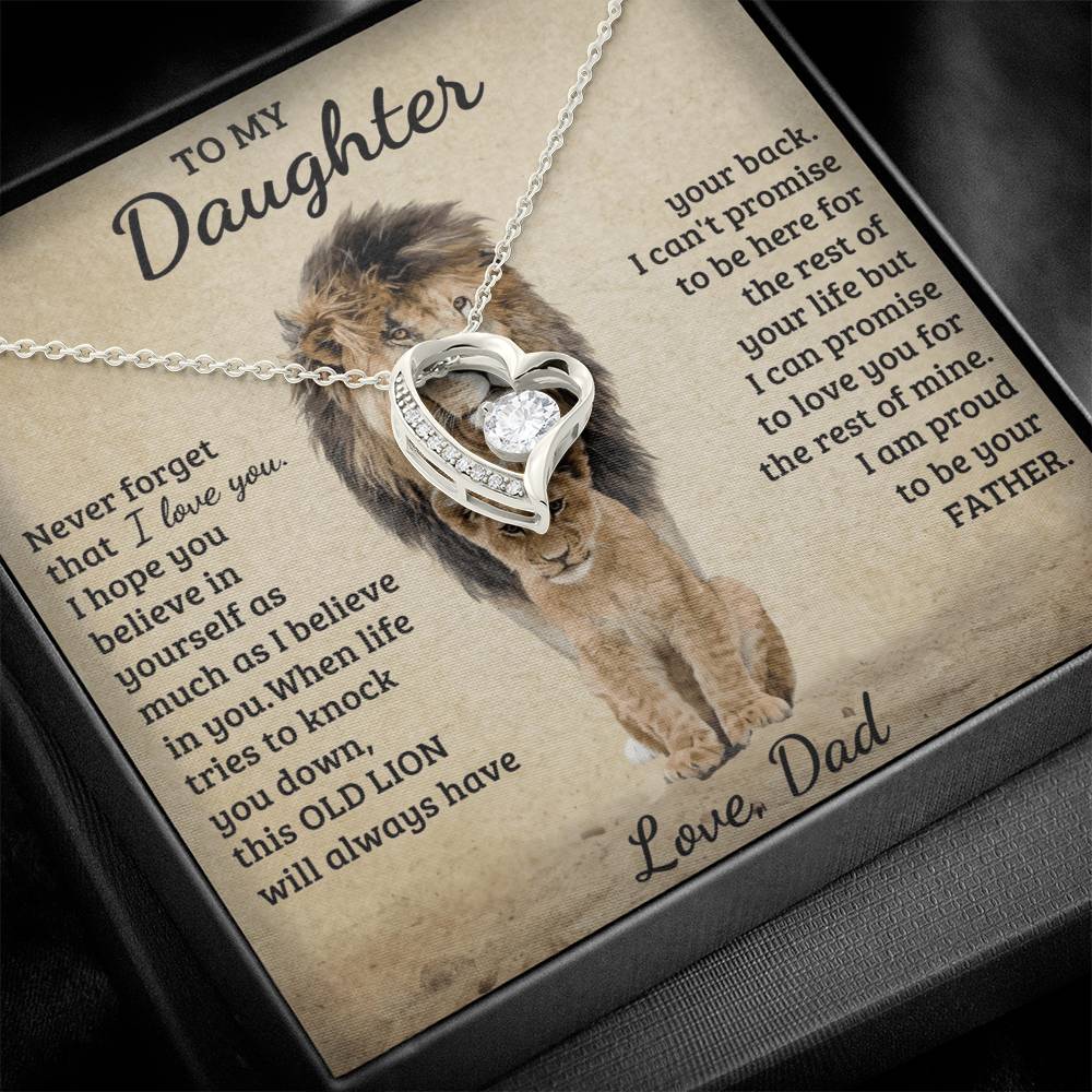 To My Daughter - Love Dad - Beautiful Gift Set - Forever Love Necklace - DFL015