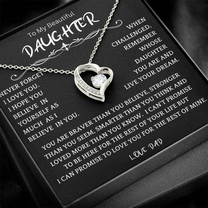 To My Daughter - Love Dad - Beautiful Gift Set - Forever Love Necklace - DFL006
