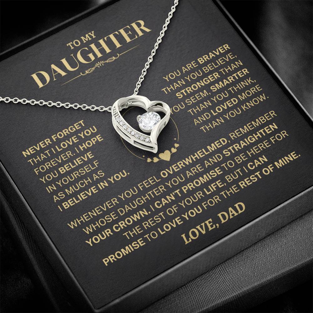 To My Daughter - Love Dad - Beautiful Gift Set - Forever Love Necklace - DFL008