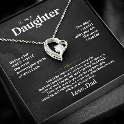 To My Daughter - Love Dad - Beautiful Gift Set - Forever Love Necklace - DFL021