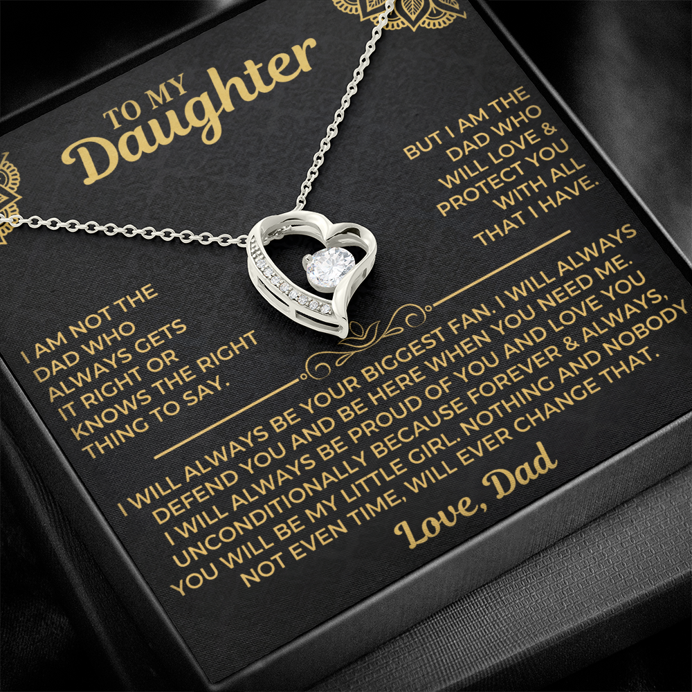 To My Daughter - Love Dad - Beautiful Gift Set - Forever Love Necklace - DFL002