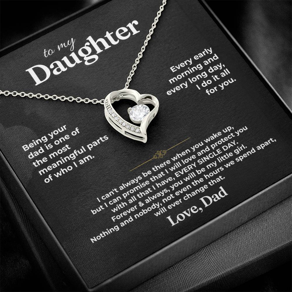 To My Daughter - Love Dad - Beautiful Gift Set - Forever Love Necklace - DFL023