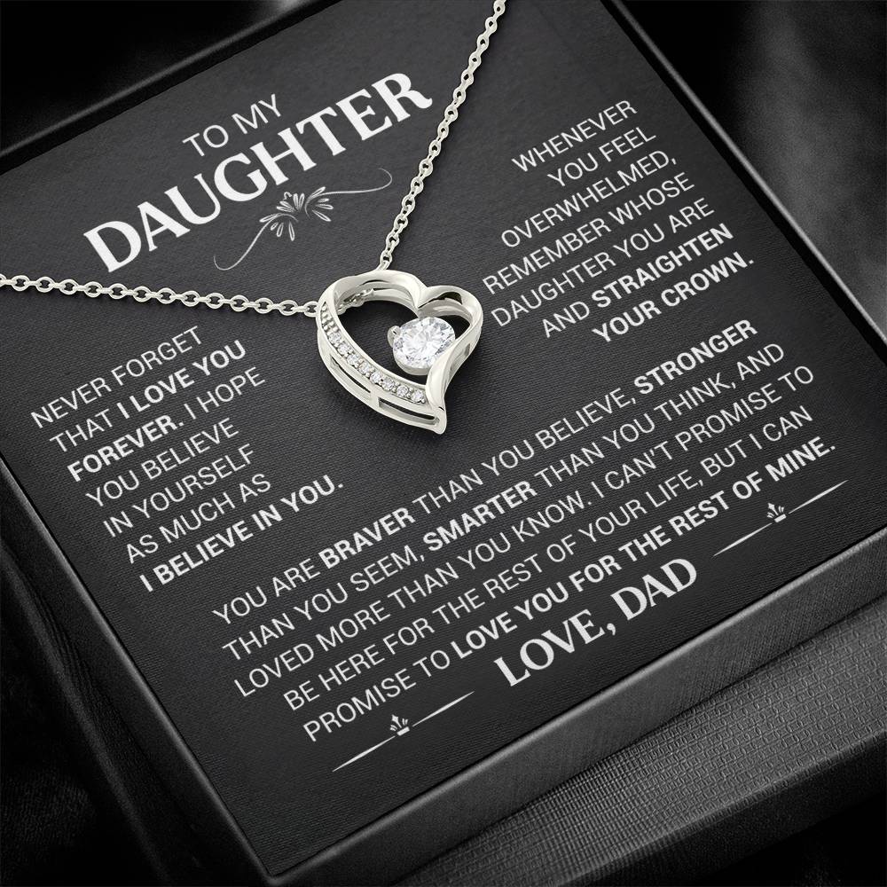 To My Daughter - Love Dad - Beautiful Gift Set - Forever Love Necklace - DFL016
