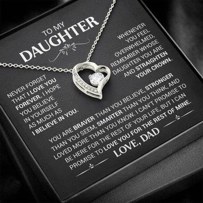 To My Daughter - Love Dad - Beautiful Gift Set - Forever Love Necklace - DFL016