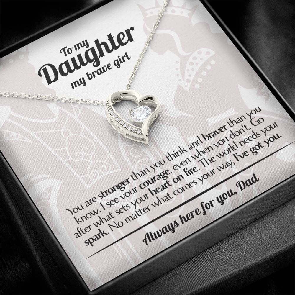 To My Daughter - Love Dad - Beautiful Gift Set - Forever Love Necklace - DFL005