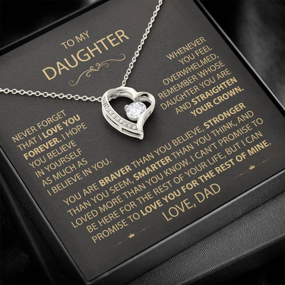 To My Daughter - Love Dad - Beautiful Gift Set - Forever Love Necklace - DFL017