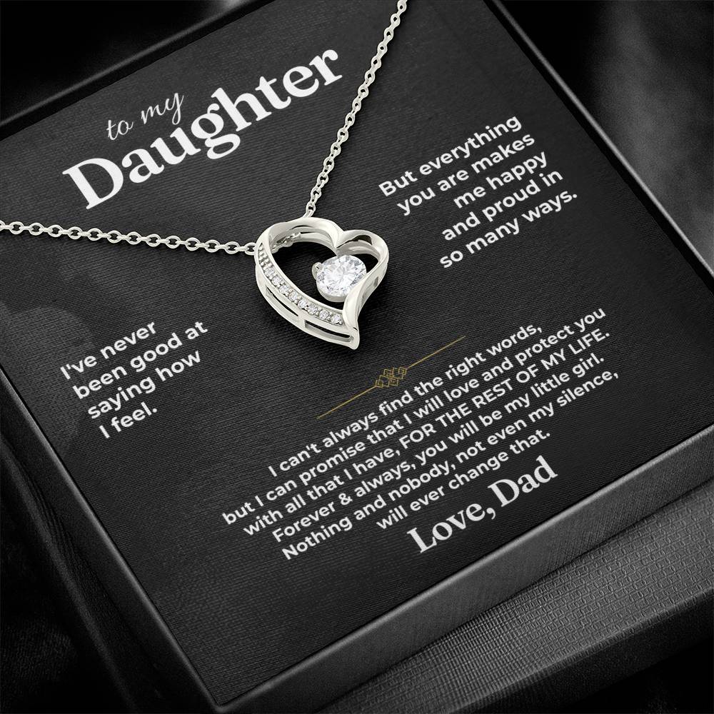To My Daughter - Love Dad - Beautiful Gift Set - Forever Love Necklace - DFL020