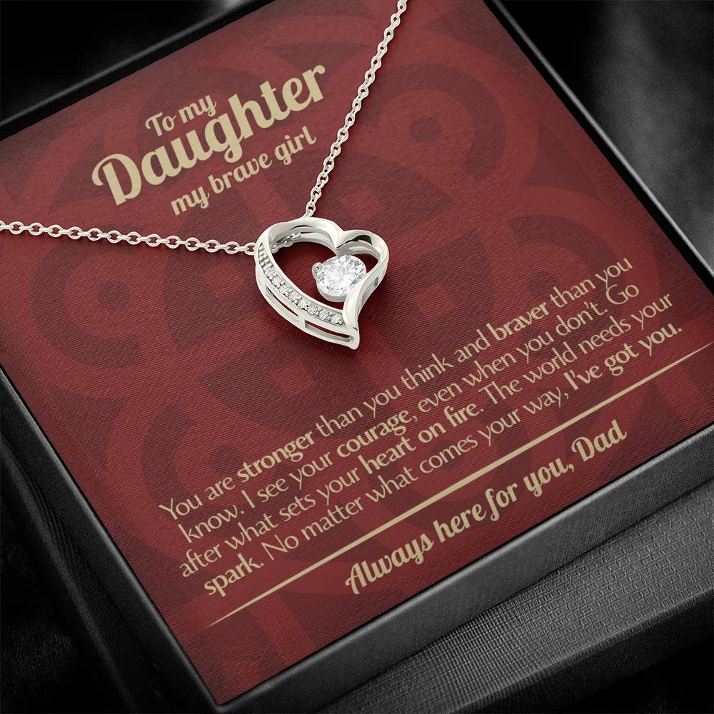 To My Daughter - Love Dad - Beautiful Gift Set - Forever Love Necklace - DFL013