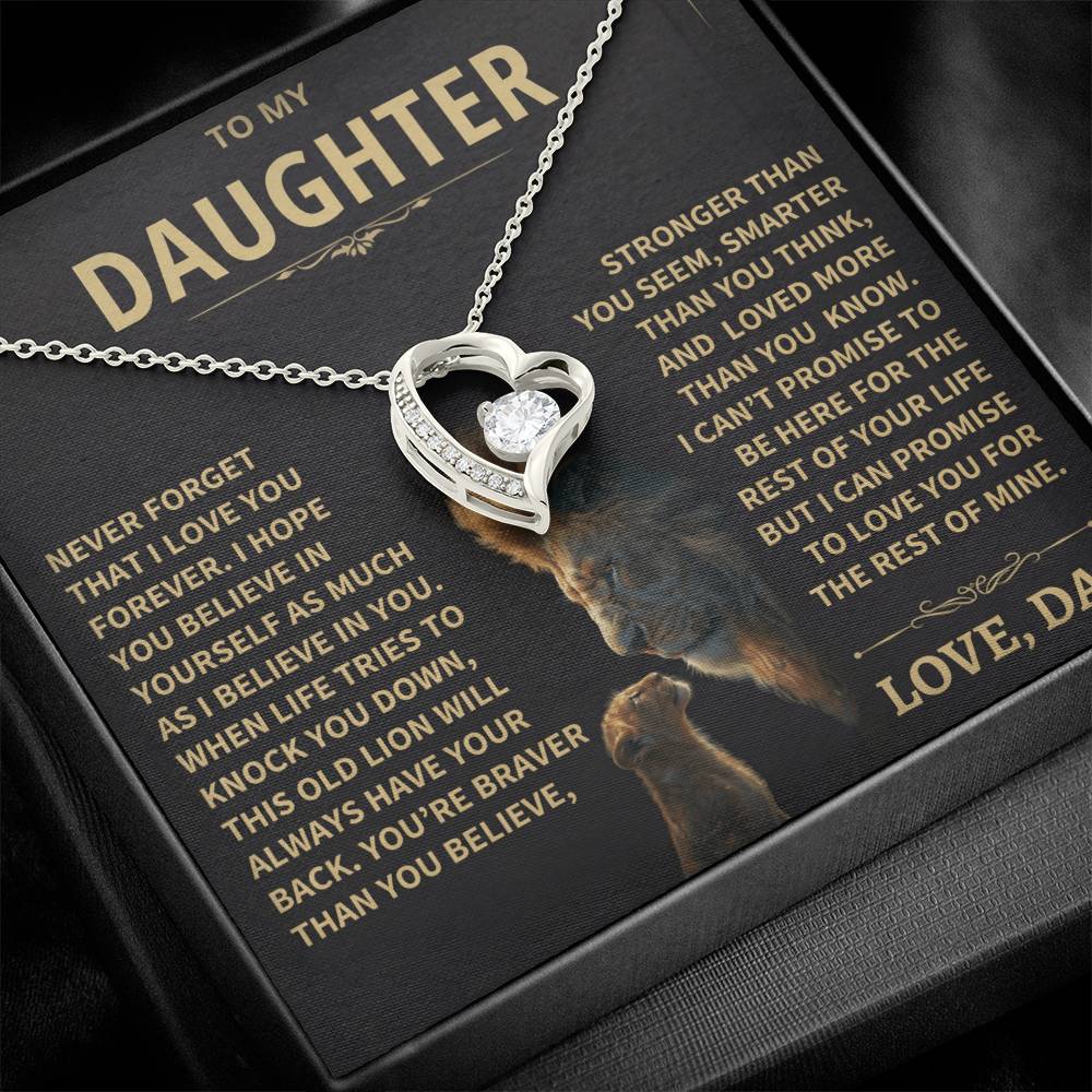 To My Daughter - Love Dad - Beautiful Gift Set - Forever Love Necklace - DFL012