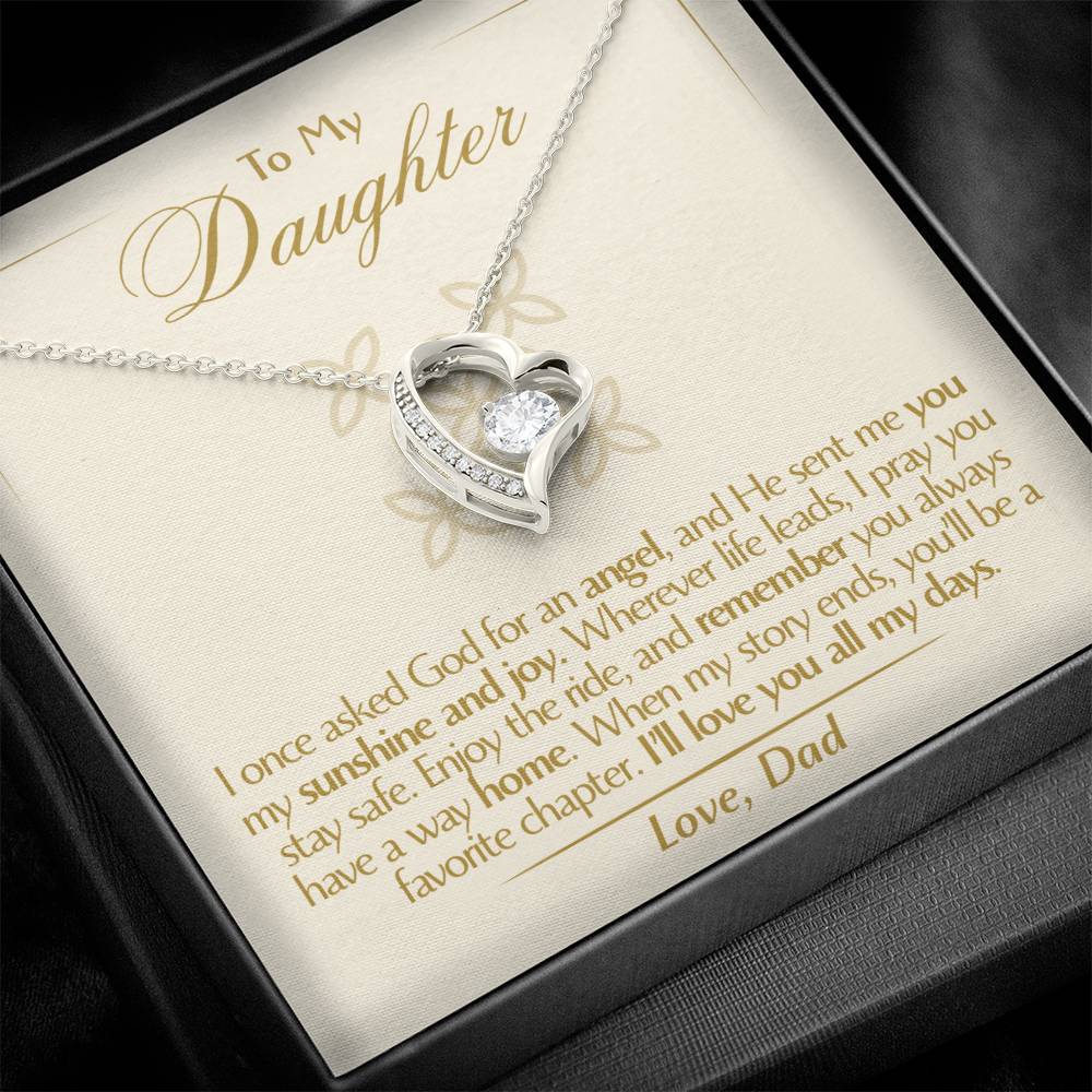 To My Daughter - Love Dad - Beautiful Gift Set - Forever Love Necklace - DFL009