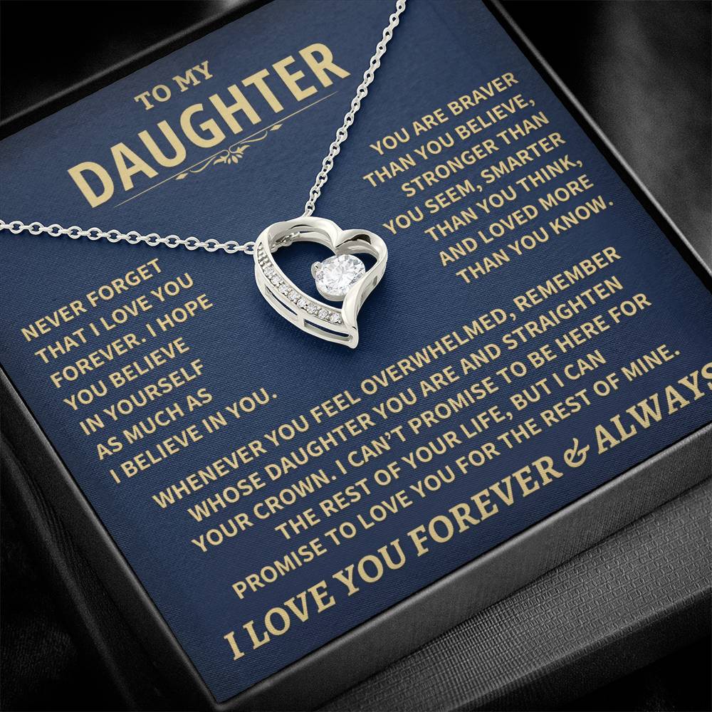 To My Daughter - Love Dad - Beautiful Gift Set - Forever Love Necklace - DFL007