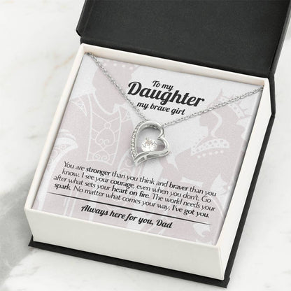To My Daughter - Love Dad - Beautiful Gift Set - Forever Love Necklace - DFL005