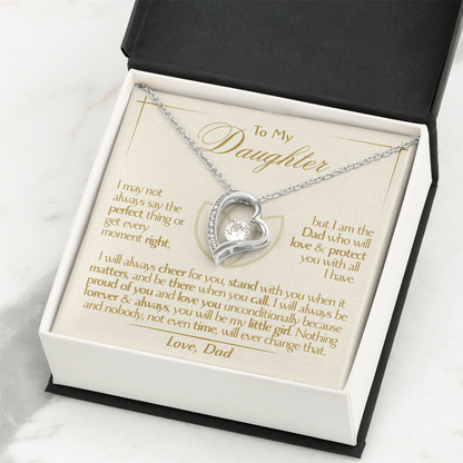 To My Daughter - Love Dad - Beautiful Gift Set - Forever Love Necklace - DFL001