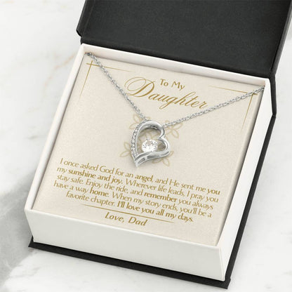 To My Daughter - Love Dad - Beautiful Gift Set - Forever Love Necklace - DFL009