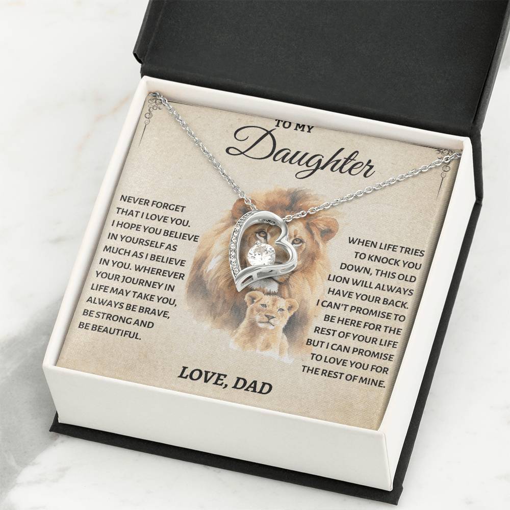 To My Daughter - Love Dad - Beautiful Gift Set - Forever Love Necklace - DFL010