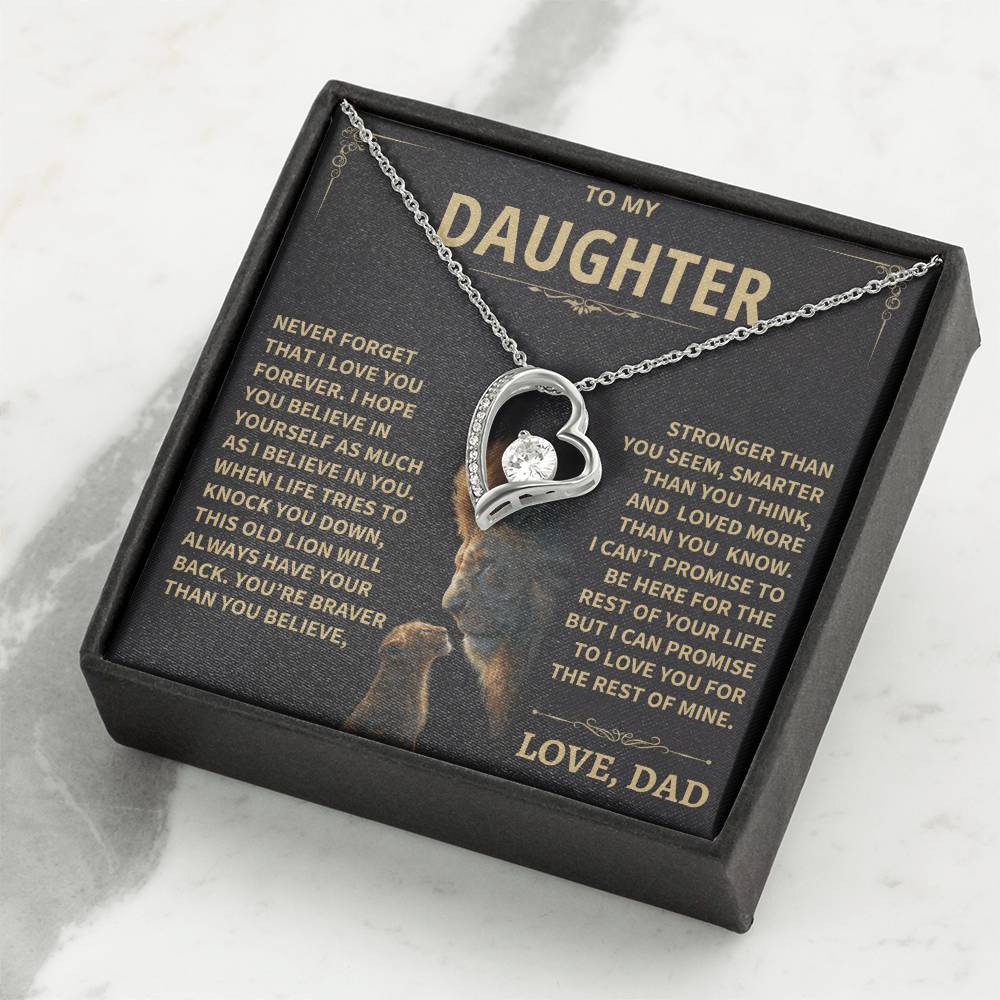 To My Daughter - Love Dad - Beautiful Gift Set - Forever Love Necklace - DFL012