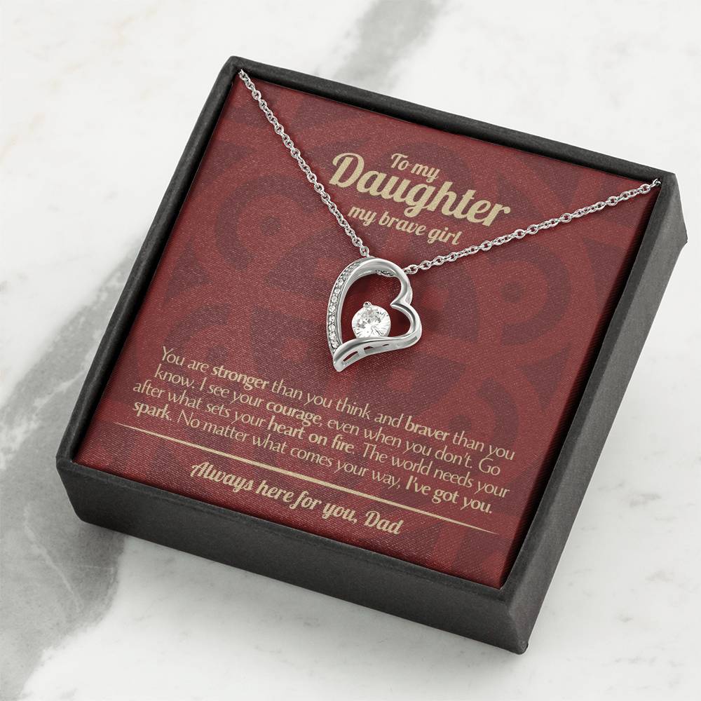 To My Daughter - Love Dad - Beautiful Gift Set - Forever Love Necklace - DFL013