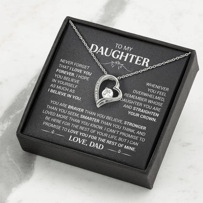 To My Daughter - Love Dad - Beautiful Gift Set - Forever Love Necklace - DFL016
