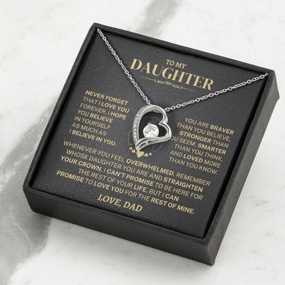 To My Daughter - Love Dad - Beautiful Gift Set - Forever Love Necklace - DFL008