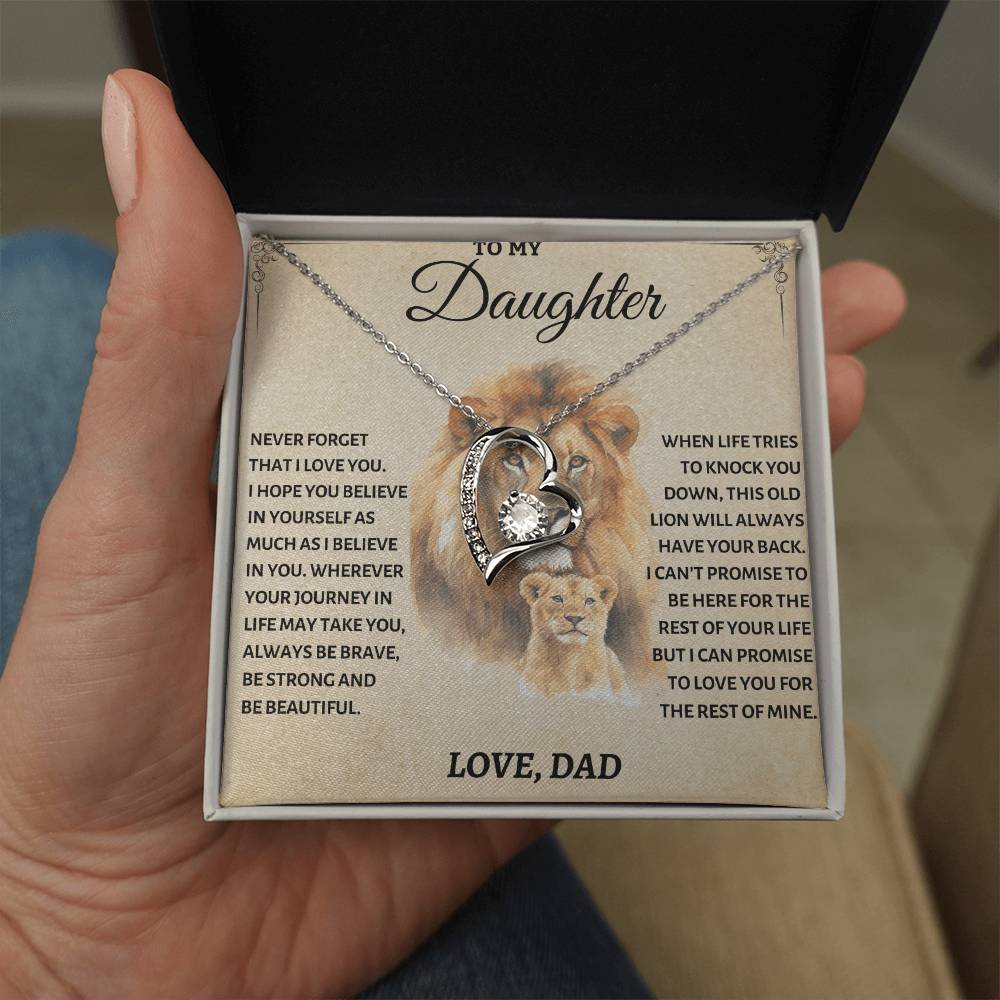 To My Daughter - Love Dad - Beautiful Gift Set - Forever Love Necklace - DFL010