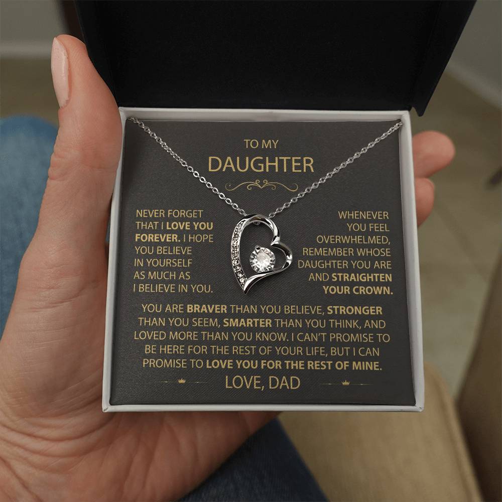 To My Daughter - Love Dad - Beautiful Gift Set - Forever Love Necklace - DFL017