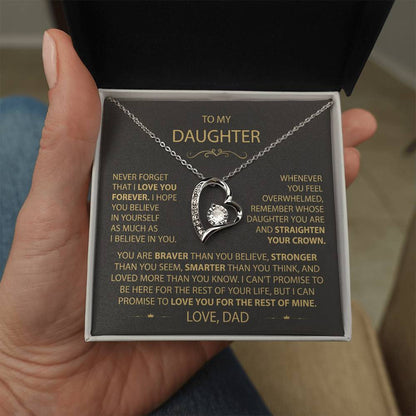 To My Daughter - Love Dad - Beautiful Gift Set - Forever Love Necklace - DFL017