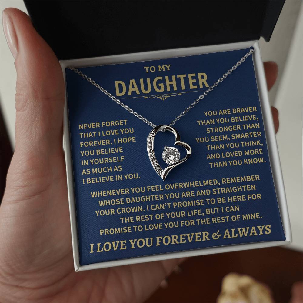 To My Daughter - Love Dad - Beautiful Gift Set - Forever Love Necklace - DFL007