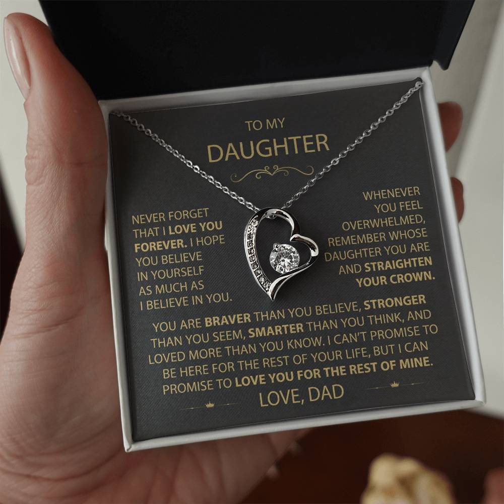 To My Daughter - Love Dad - Beautiful Gift Set - Forever Love Necklace - DFL017