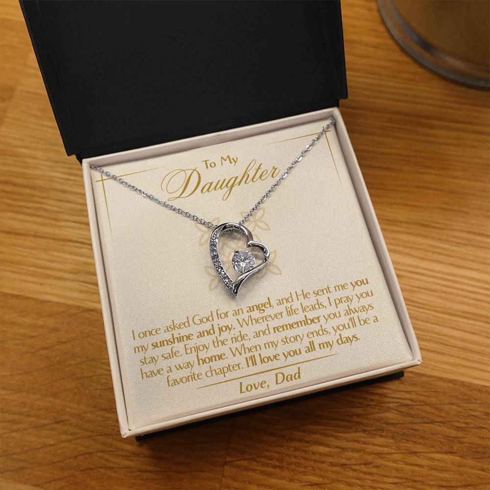 To My Daughter - Love Dad - Beautiful Gift Set - Forever Love Necklace - DFL009
