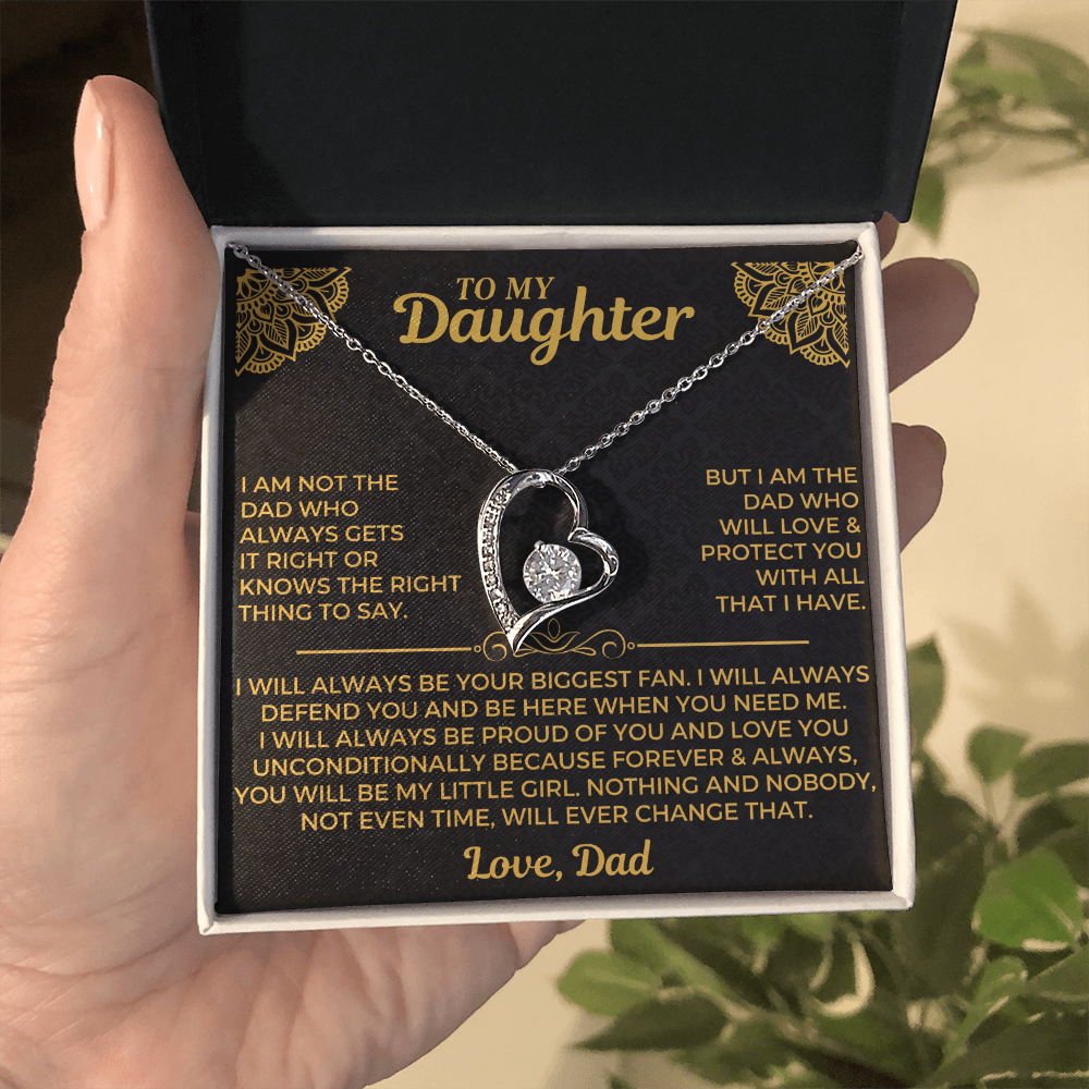 To My Daughter - Love Dad - Beautiful Gift Set - Forever Love Necklace - DFL002