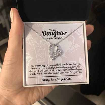 To My Daughter - Love Dad - Beautiful Gift Set - Forever Love Necklace - DFL005