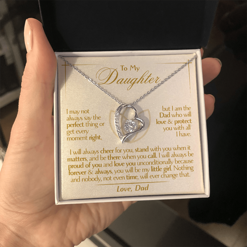 To My Daughter - Love Dad - Beautiful Gift Set - Forever Love Necklace - DFL001
