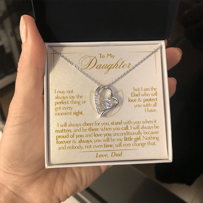 To My Daughter - Love Dad - Beautiful Gift Set - Forever Love Necklace - DFL001