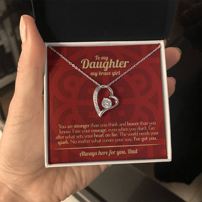 To My Daughter - Love Dad - Beautiful Gift Set - Forever Love Necklace - DFL013