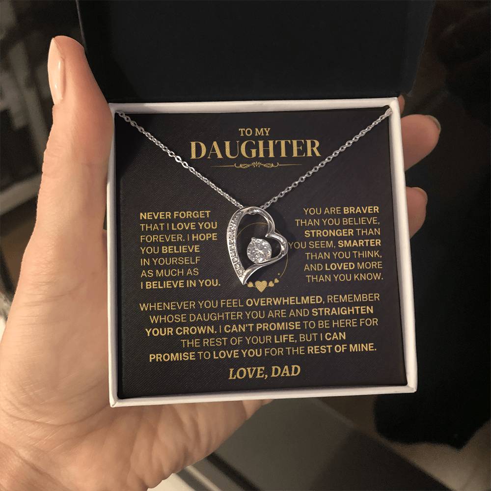 To My Daughter - Love Dad - Beautiful Gift Set - Forever Love Necklace - DFL008