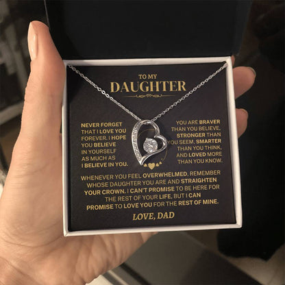 To My Daughter - Love Dad - Beautiful Gift Set - Forever Love Necklace - DFL008